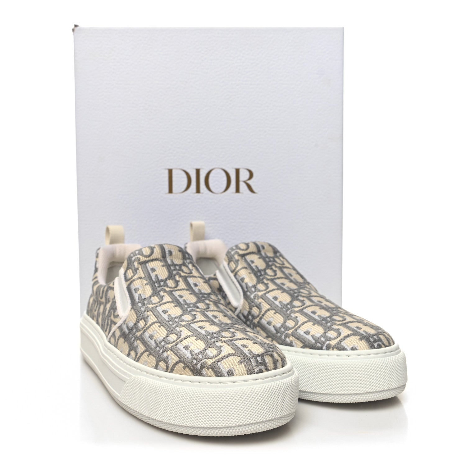 Christian Dior Canvas Oblique Embroidered Womens Solar Slip On Sneakers 39.5 Grey Stone 9 of 9