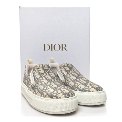 Christian Dior Canvas Oblique Embroidered Womens Solar Slip On Sneakers 39.5 Grey Stone 9 of 9
