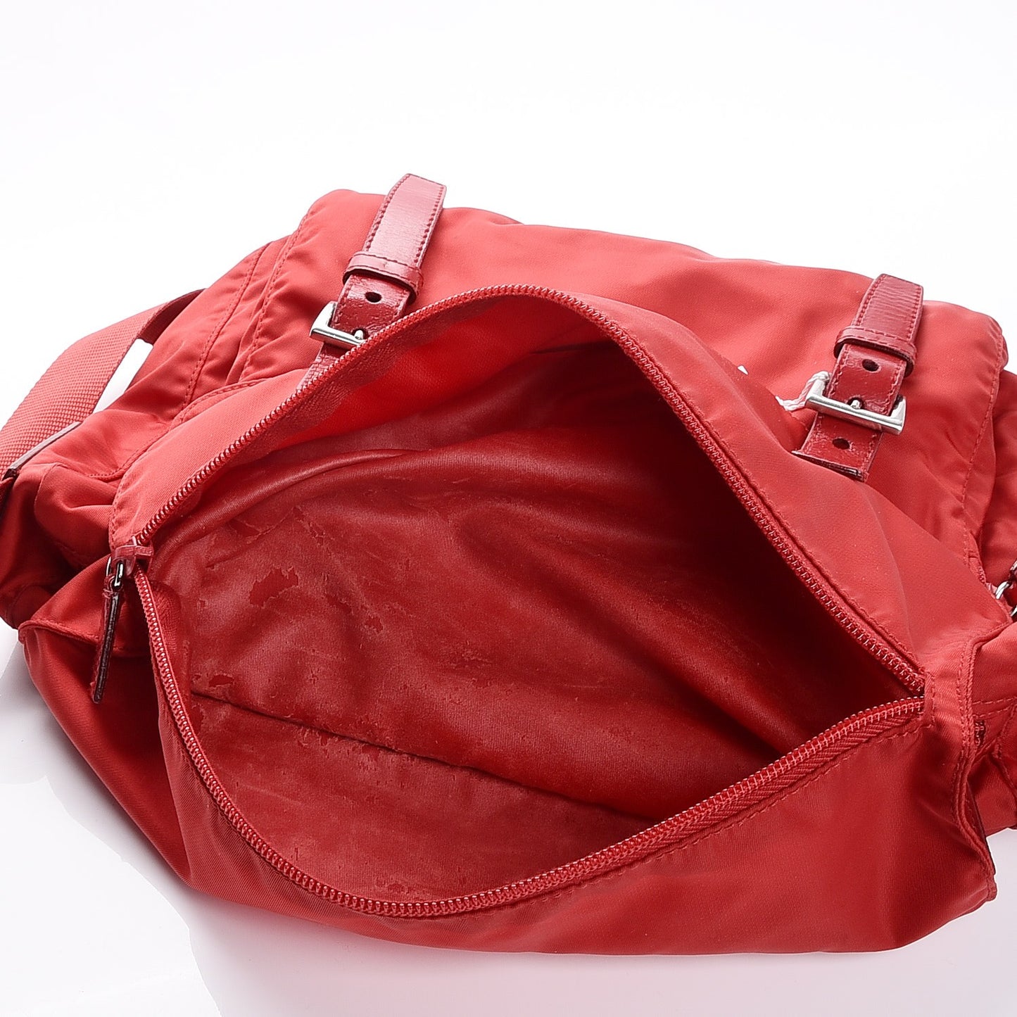 Nylon Vela Messenger Bag Red