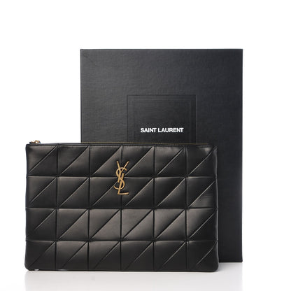 Saint Laurent Lambskin Patchwork Monogram Jamie Document Holder Black 7 of 7