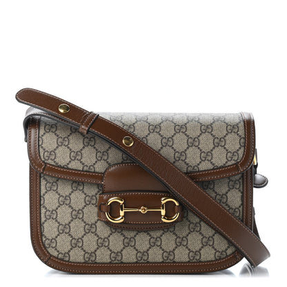 Gucci GG Supreme Monogram Horsebit 1955 Shoulder Bag Beige Brown Sugar 1 of 9
