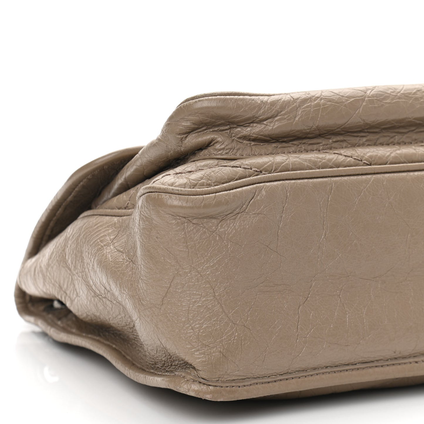 Crinkled Calfskin Matelasse Monogram Medium Niki Chain Satchel Light Taupe