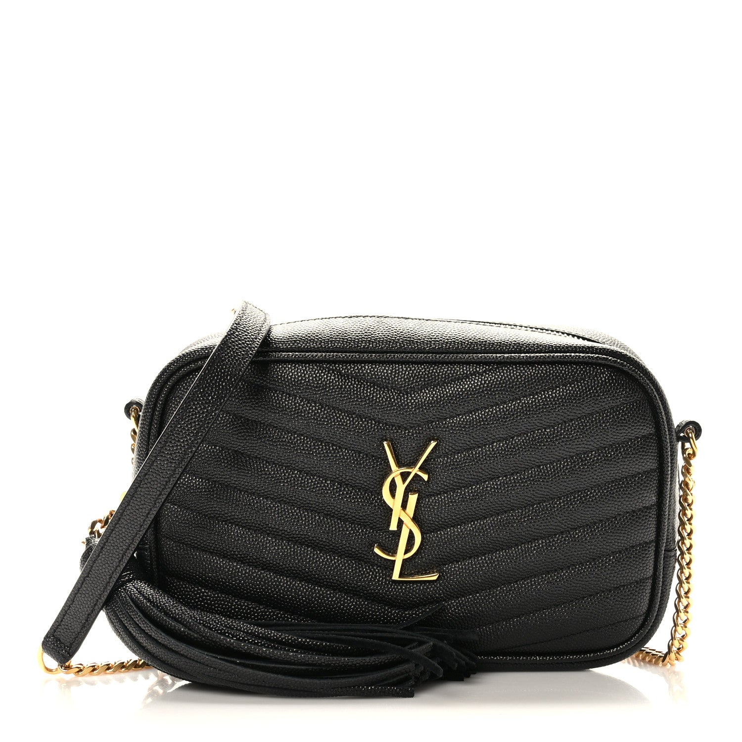 Saint Laurent Grain De Poudre Matelasse Monogram Mini Lou Camera Bag Black 1 of 9
