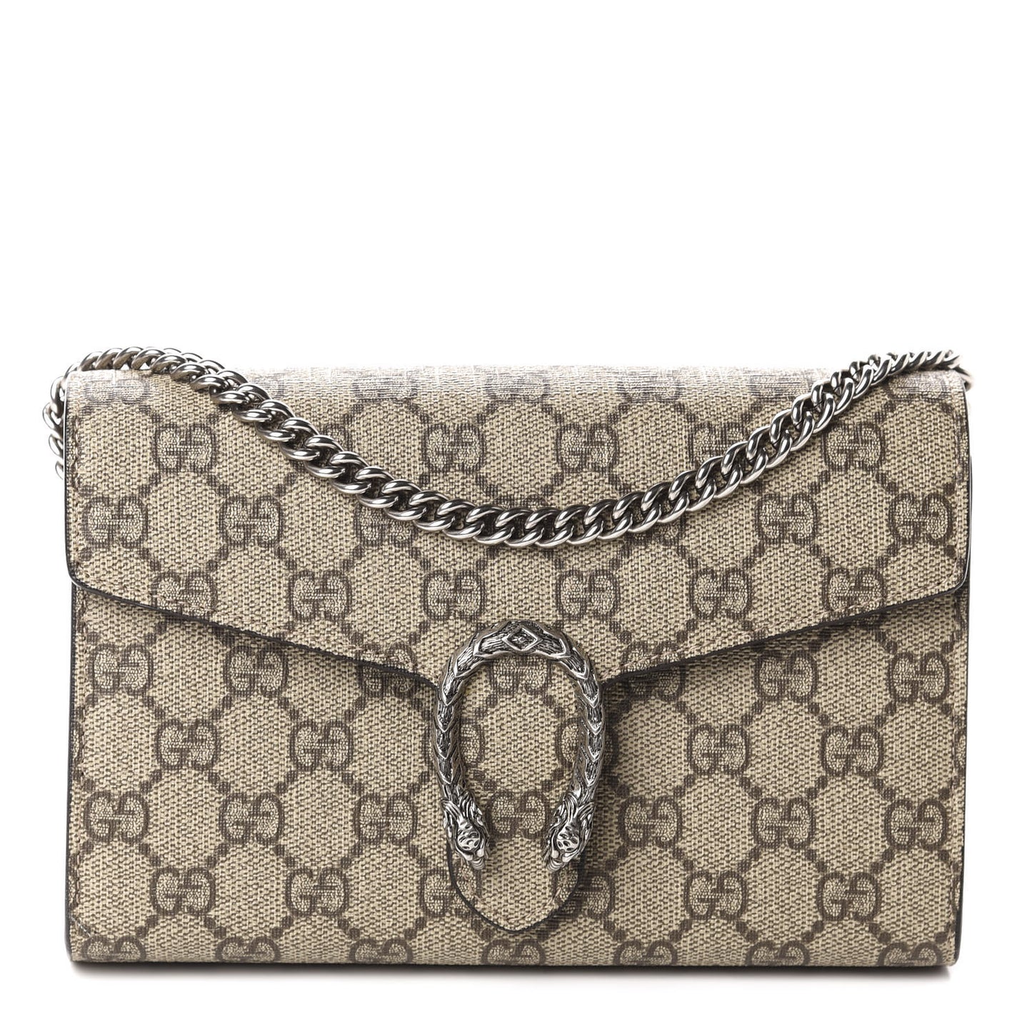GG Supreme Monogram Mini Dionysus Chain Wallet Beige Taupe
