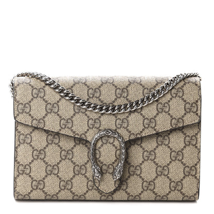 Gucci GG Supreme Monogram Mini Dionysus Chain Wallet Beige Taupe 1 of 10