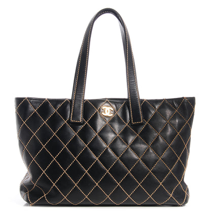 Chanel Calfskin Wild Stitch Large Tote Black 1 of 7