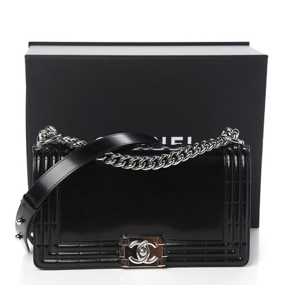 Chanel Glazed Calfskin Medium Boy Flap Black 11 of 11