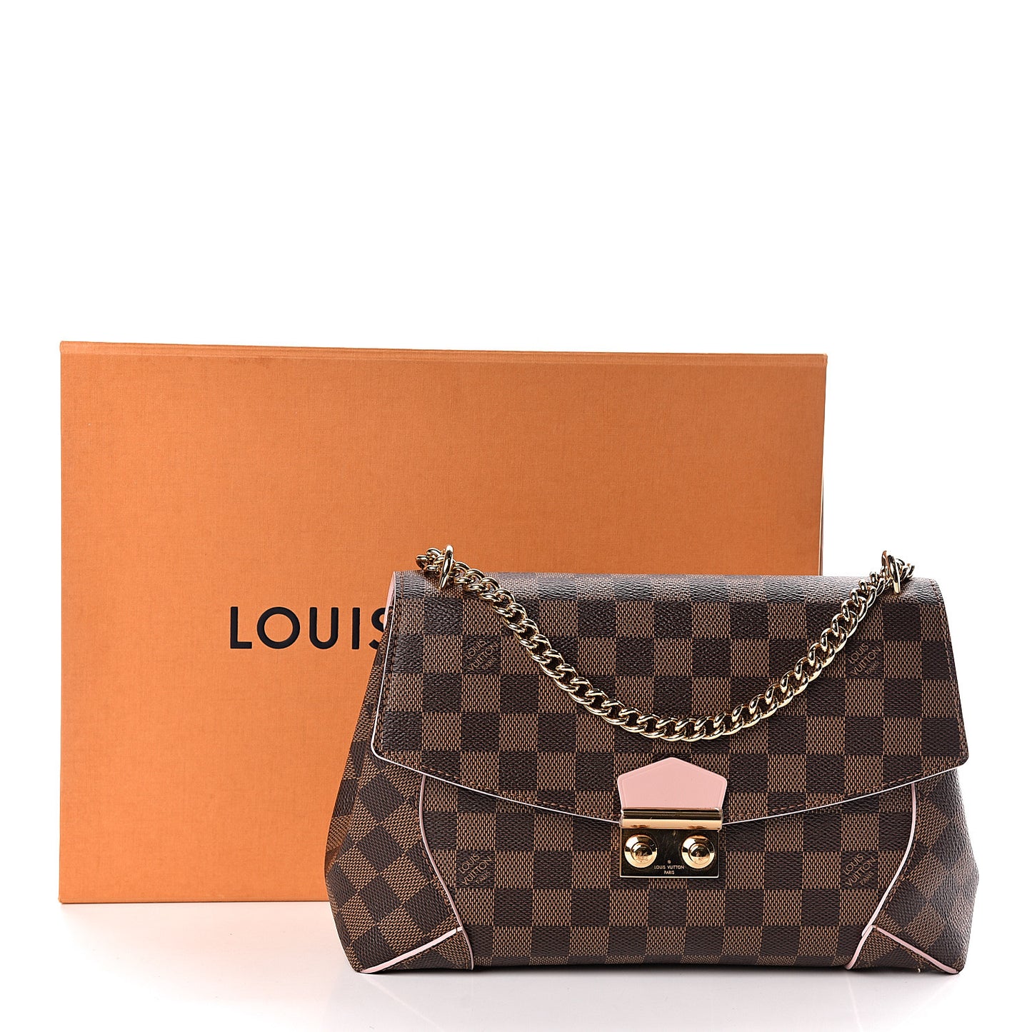 Damier Ebene Caissa Clutch Rose Ballerine