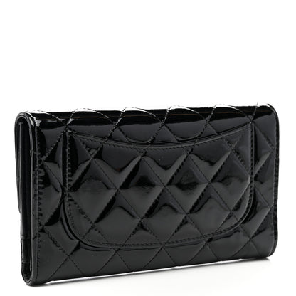 Chanel Patent Quilted Large Flap Wallet Black 3 of 8
