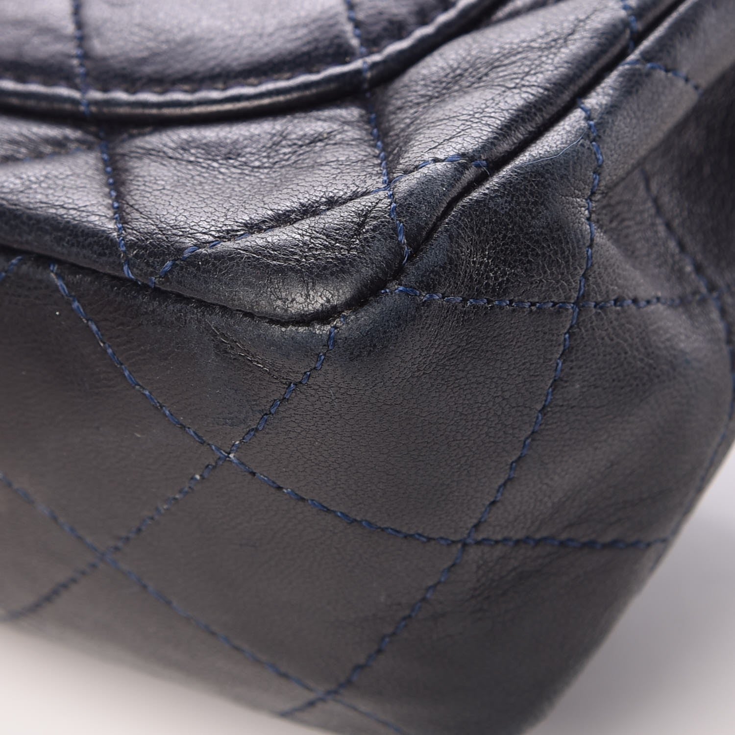 Chanel Lambskin Quilted Mini Square Flap Bag Navy 10 of 12