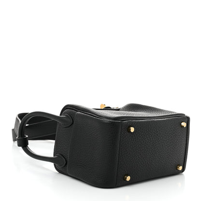 Hermes Taurillon Clemence Mini Lindy 20 Black 4 of 11
