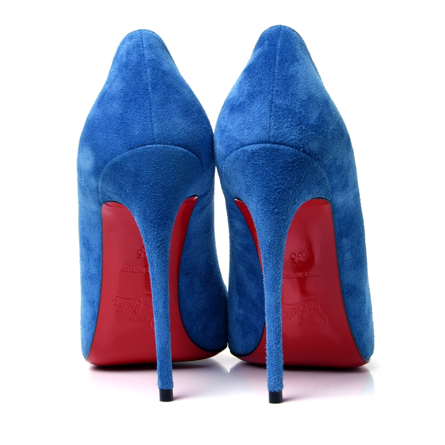 Christian Louboutin Veau Velours Pigalle Follies 120 Pumps 35 Positano 6 of 9