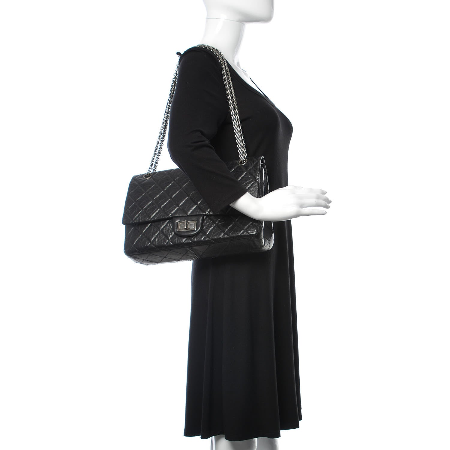 Chanel Aged Calfskin Quilted 2.55 Reissue 227 Flap Black 2 of 9