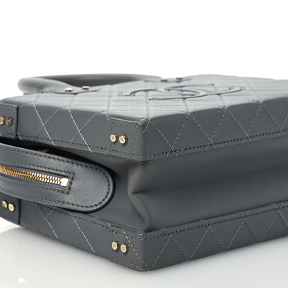 Chanel Calfskin Quilted Studded Square Vanity Case Grey 9 of 11
