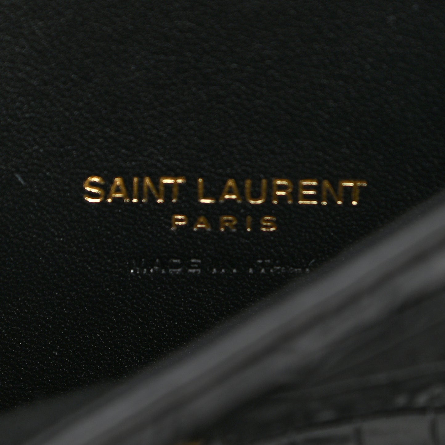 Crocodile Embossed Calfskin Small Kaia Satchel Black