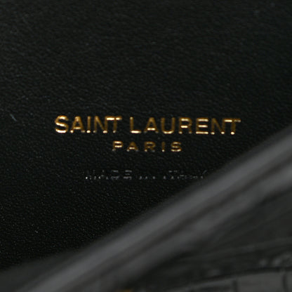 Saint Laurent Crocodile Embossed Calfskin Small Kaia Satchel Black 8 of 10