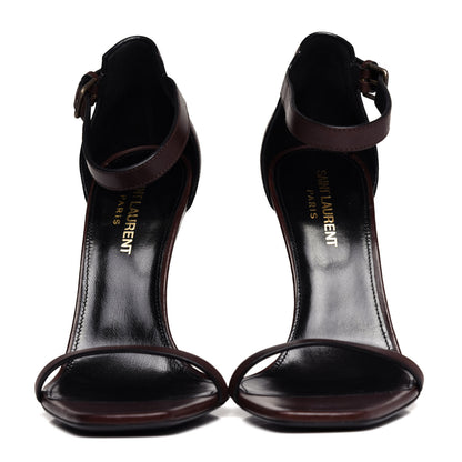 Saint Laurent Calfskin Opyum Sandals 37.5 Brown 2 of 11