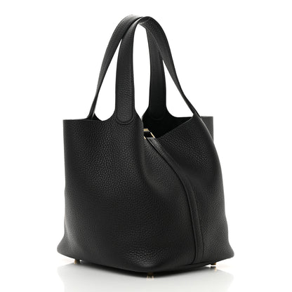 Hermes Taurillon Clemence Picotin Lock 22 MM Black 3 of 14