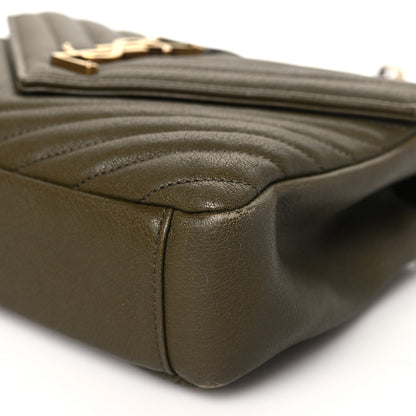 Saint Laurent Sheepskin Matelasse Chevron Monogram Medium College Bag Seawood 10 of 15