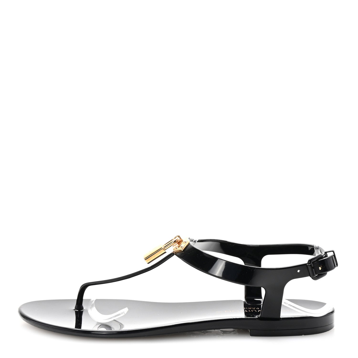 Louis Vuitton Rubber Bikini Thong Flat Sandals 38 Black 1 of 8