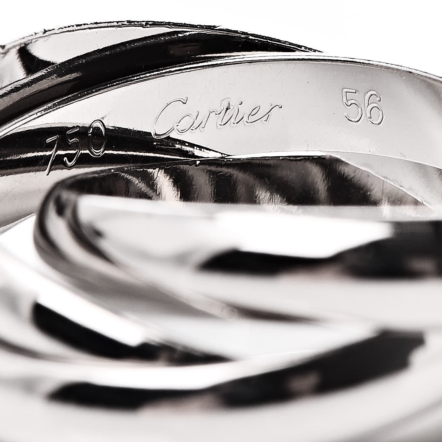 Cartier 18K White Gold Classic Trinity Ring 56 7.5 6 of 6