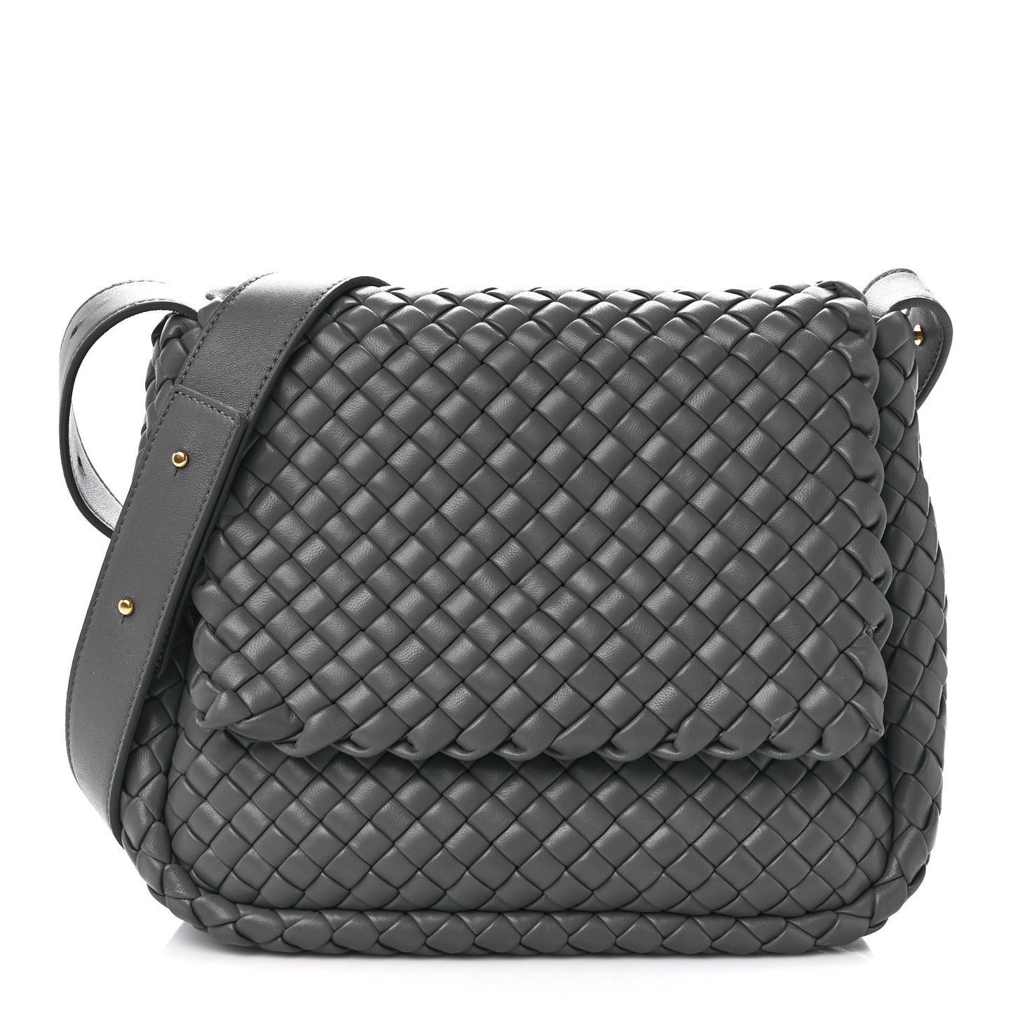 Nappa Intrecciato Small Cobble Shoulder Bag Thunder