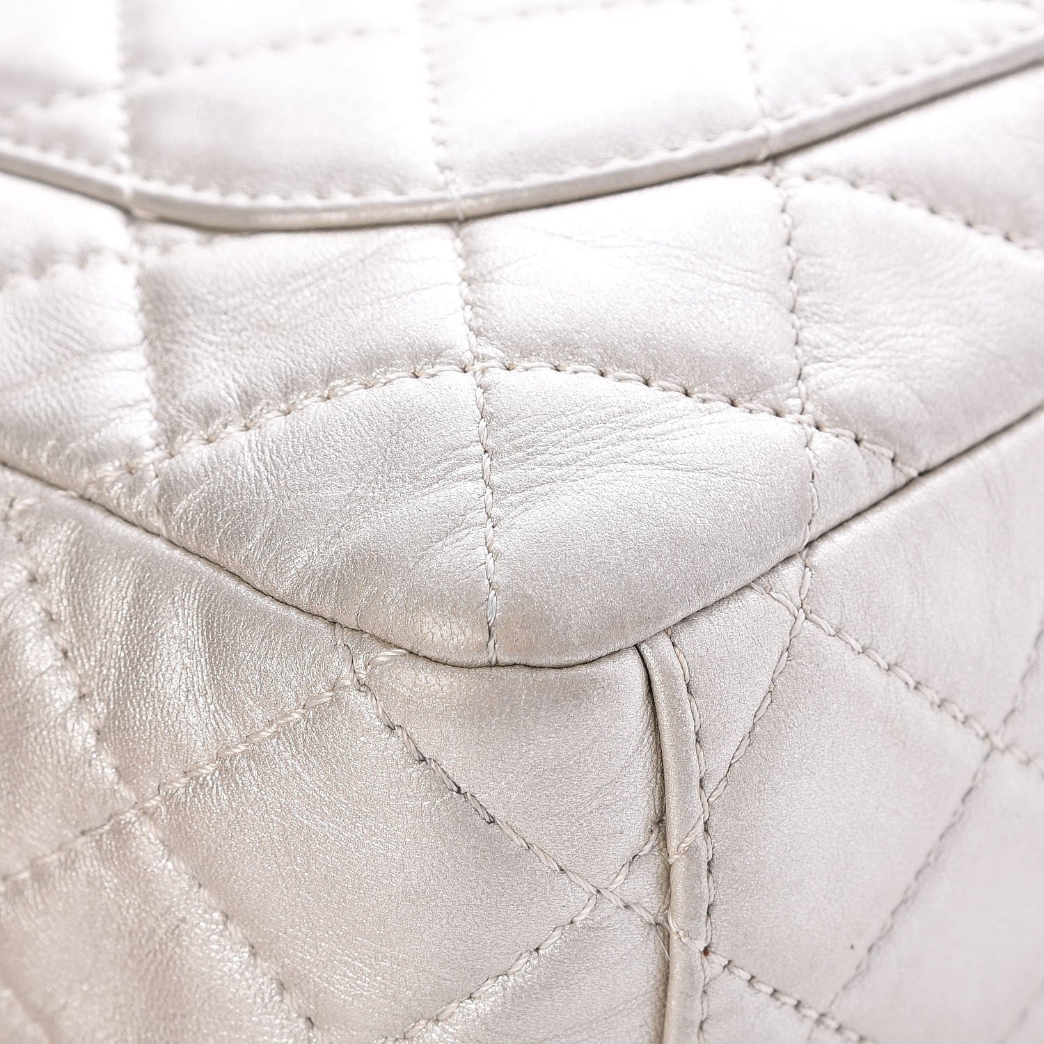 Chanel Metallic Lambskin Quilted Maxi Single Flap Silver 11 of 13