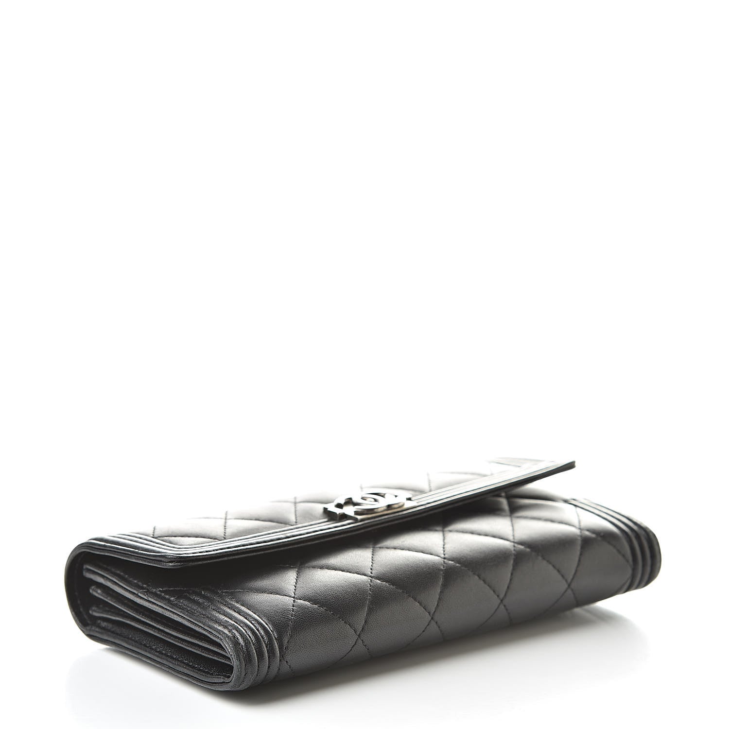 Chanel Lambskin Quilted Boy Flap Wallet Black 4 of 14