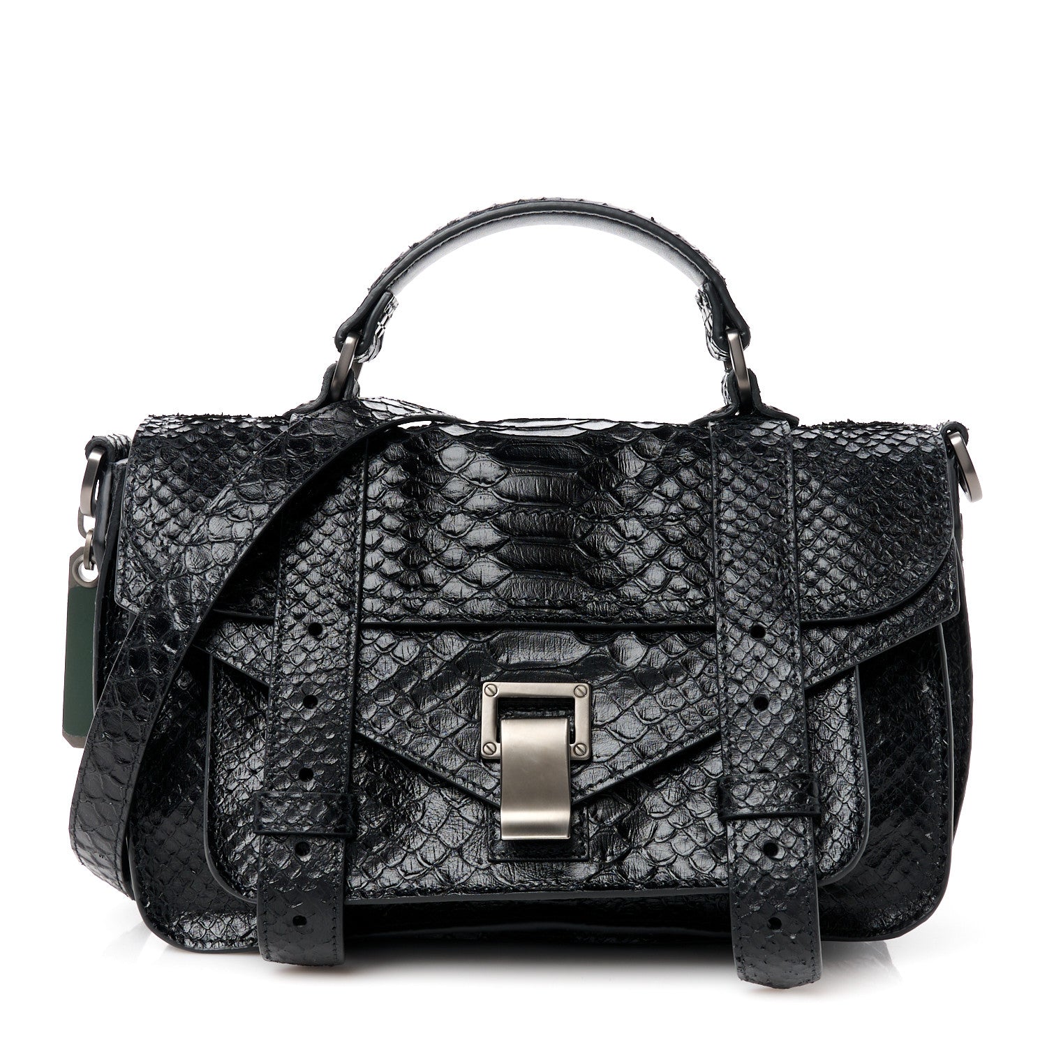Proenza Schouler PROENZA SCHOULER Snakeskin Tiny PS1 Satchel Black 1 of 11