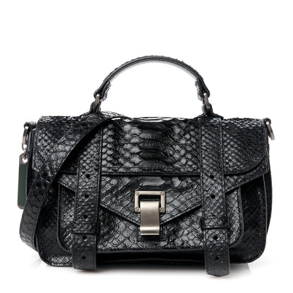 Proenza Schouler PROENZA SCHOULER Snakeskin Tiny PS1 Satchel Black 1 of 11