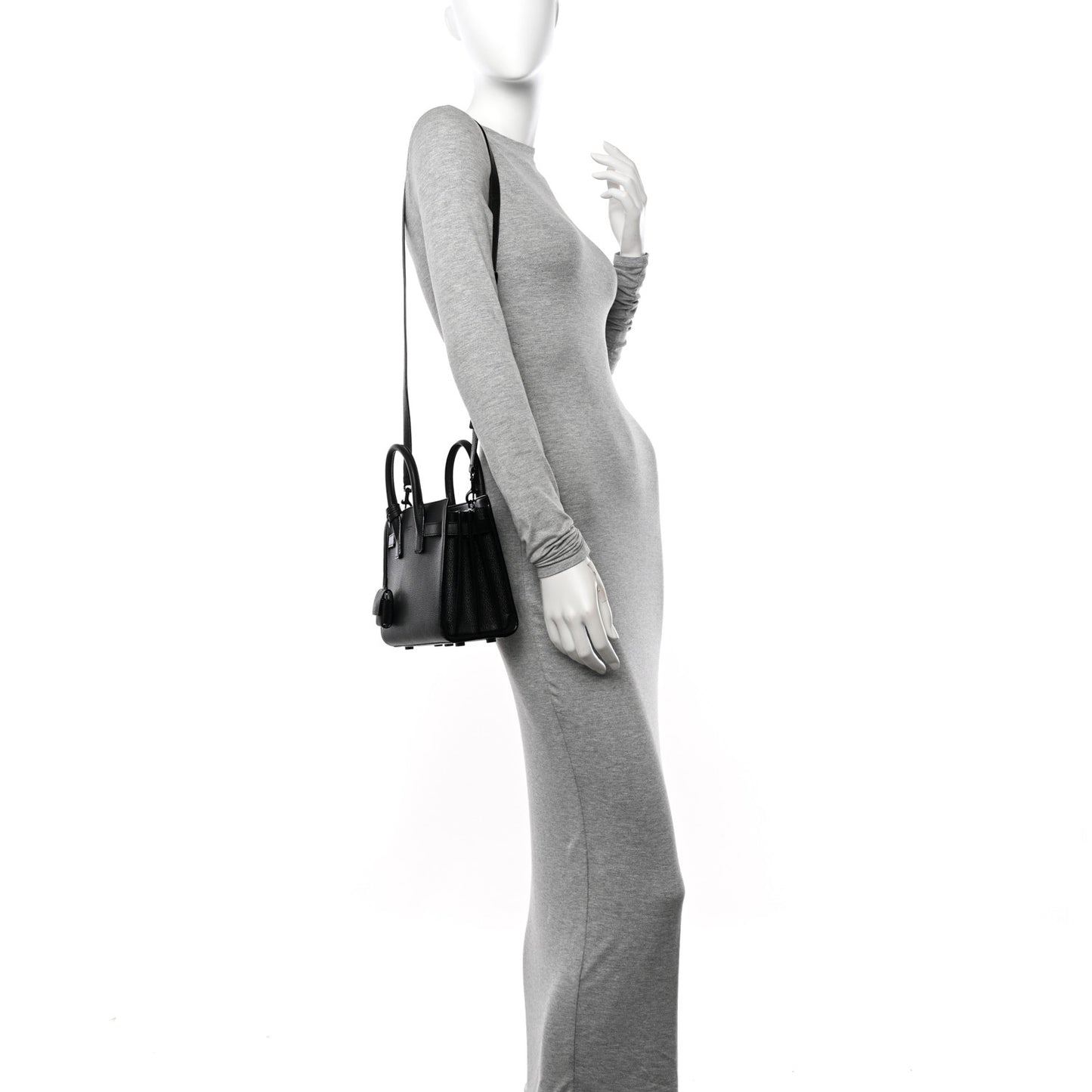 Grained Calfskin Nano Sac De Jour Black