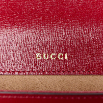 Gucci Azalea Calfskin Web Monochrome Horsebit 1955 Shoulder Bag New Cherry Red 6 of 12