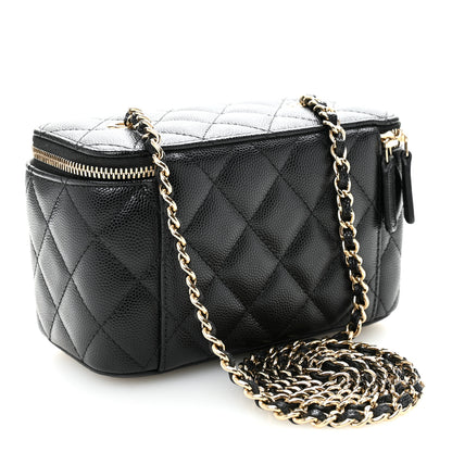 Chanel Caviar Quilted Small Vanity Case With Chain Black 3 of 11