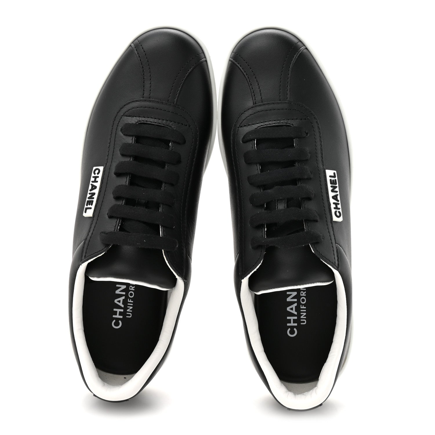 Chanel Calfskin CC Womens Sneakers 37 Black 2 of 10