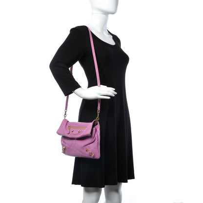 Balenciaga Agneau Giant 12 Gold Hardware Envelope Strap Clutch Rose Berlingot 2 of 11