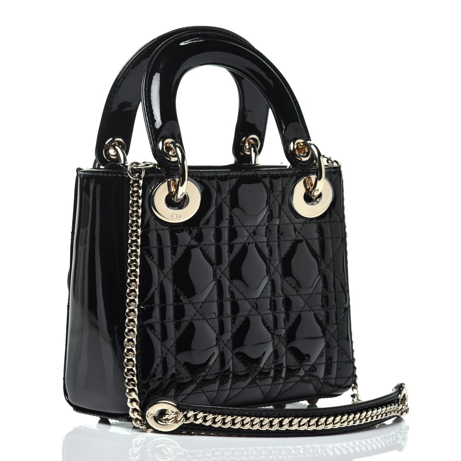 Christian Dior Patent Cannage Mini Lady Dior Black 4 of 10
