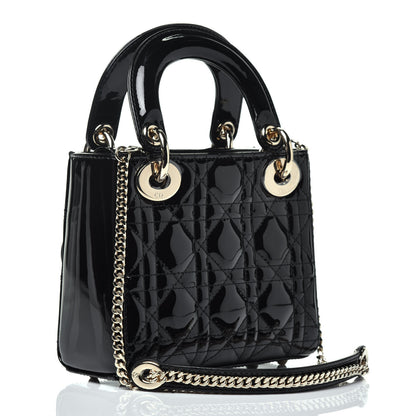 Christian Dior Patent Cannage Mini Lady Dior Black 4 of 10