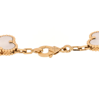 Van Cleef & Arpels 18K Yellow Gold Mother of Pearl 5 Motifs Vintage Alhambra Bracelet 3 of 3