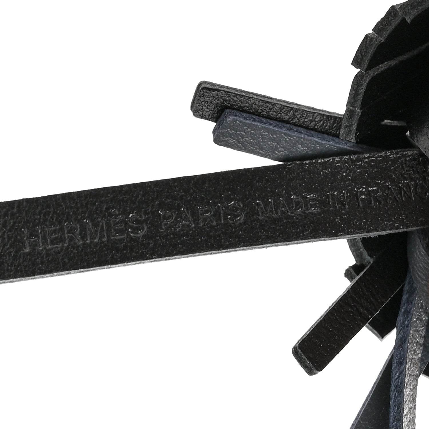 Hermes Milo Lambskin Epsom Chouette Bag Charm Black Craie Gris Misty 3 of 4