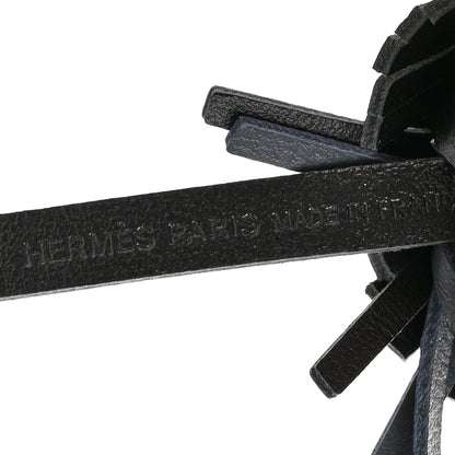 Hermes Milo Lambskin Epsom Chouette Bag Charm Black Craie Gris Misty 3 of 4