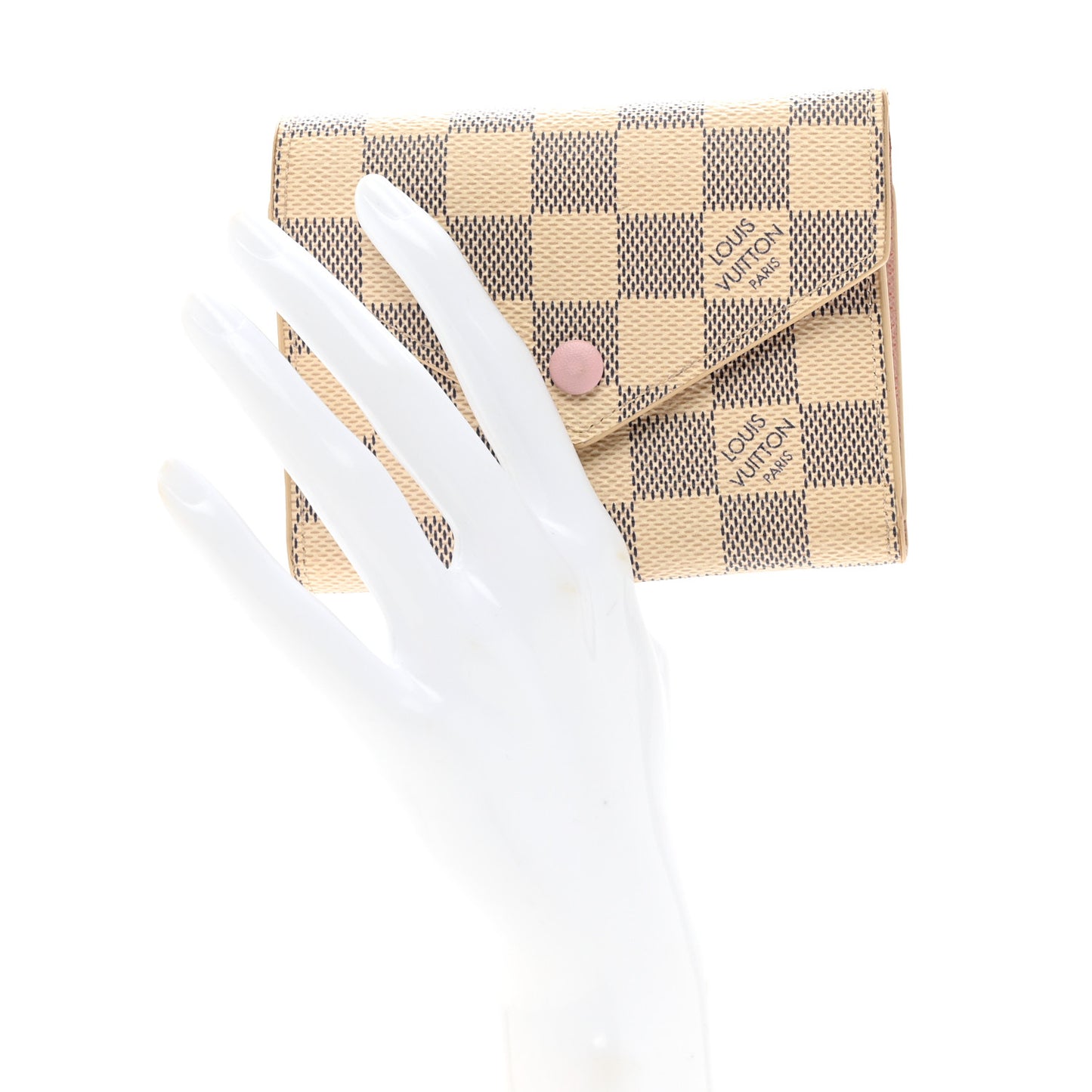 Damier Azur Victorine Wallet Rose Ballerine
