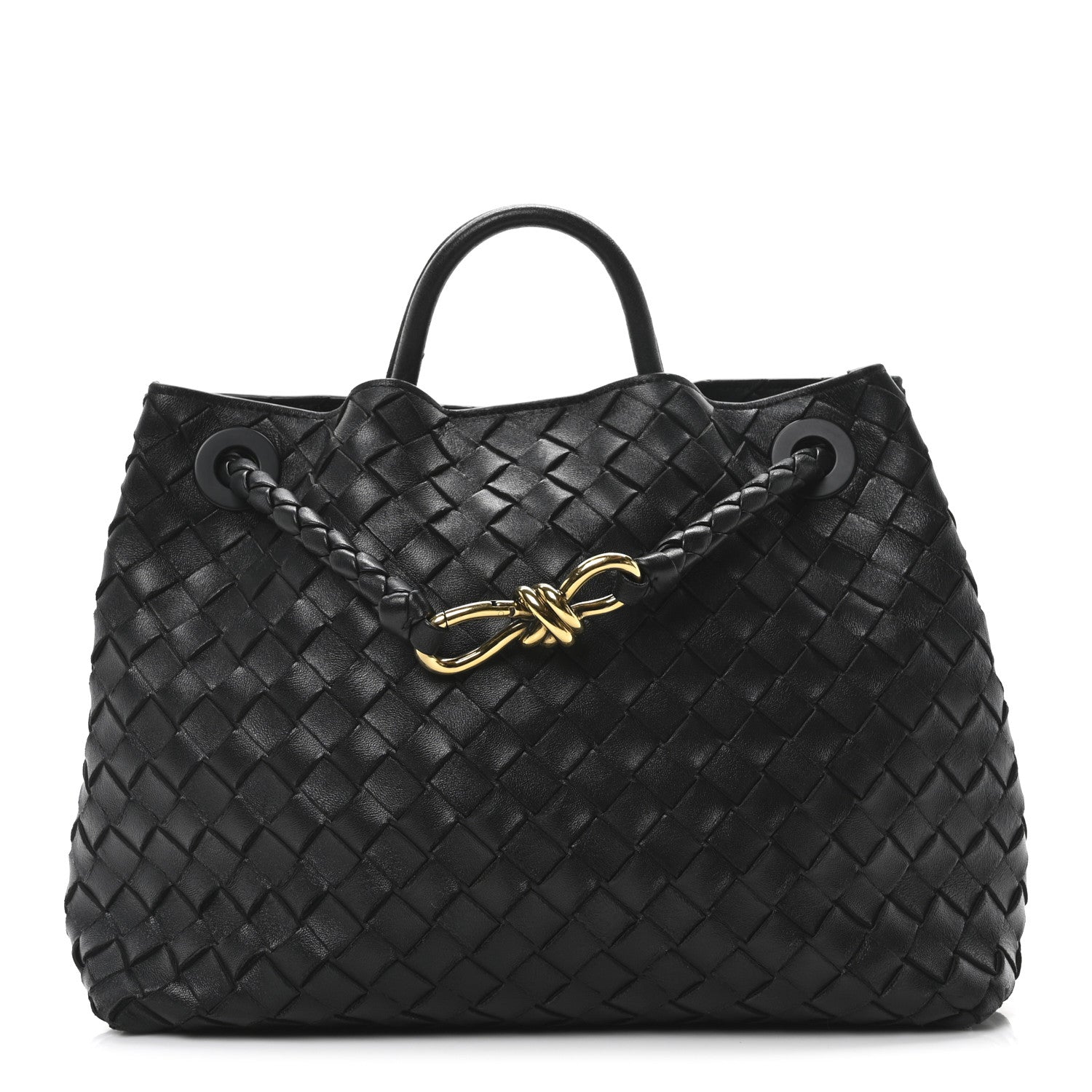 Bottega Veneta Nappa Intrecciato Medium Andiamo Shoulder Bag Black 1 of 9