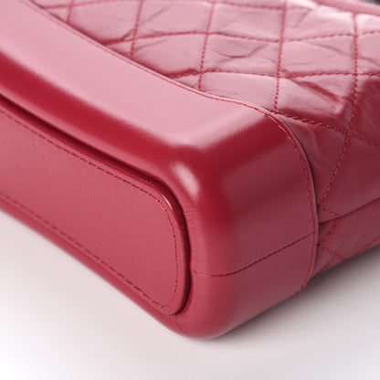 Chanel Aged Calfskin Quilted Small Gabrielle Hobo Dark Pink 10 of 10
