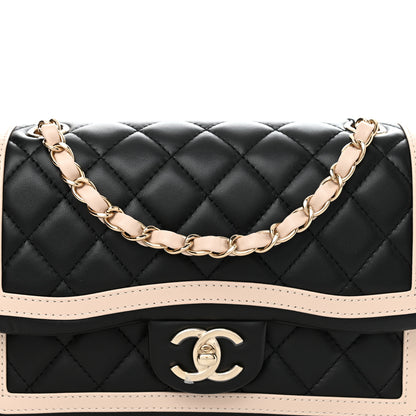 Chanel Lambskin Quilted Bicolor Flap Black Beige 8 of 11