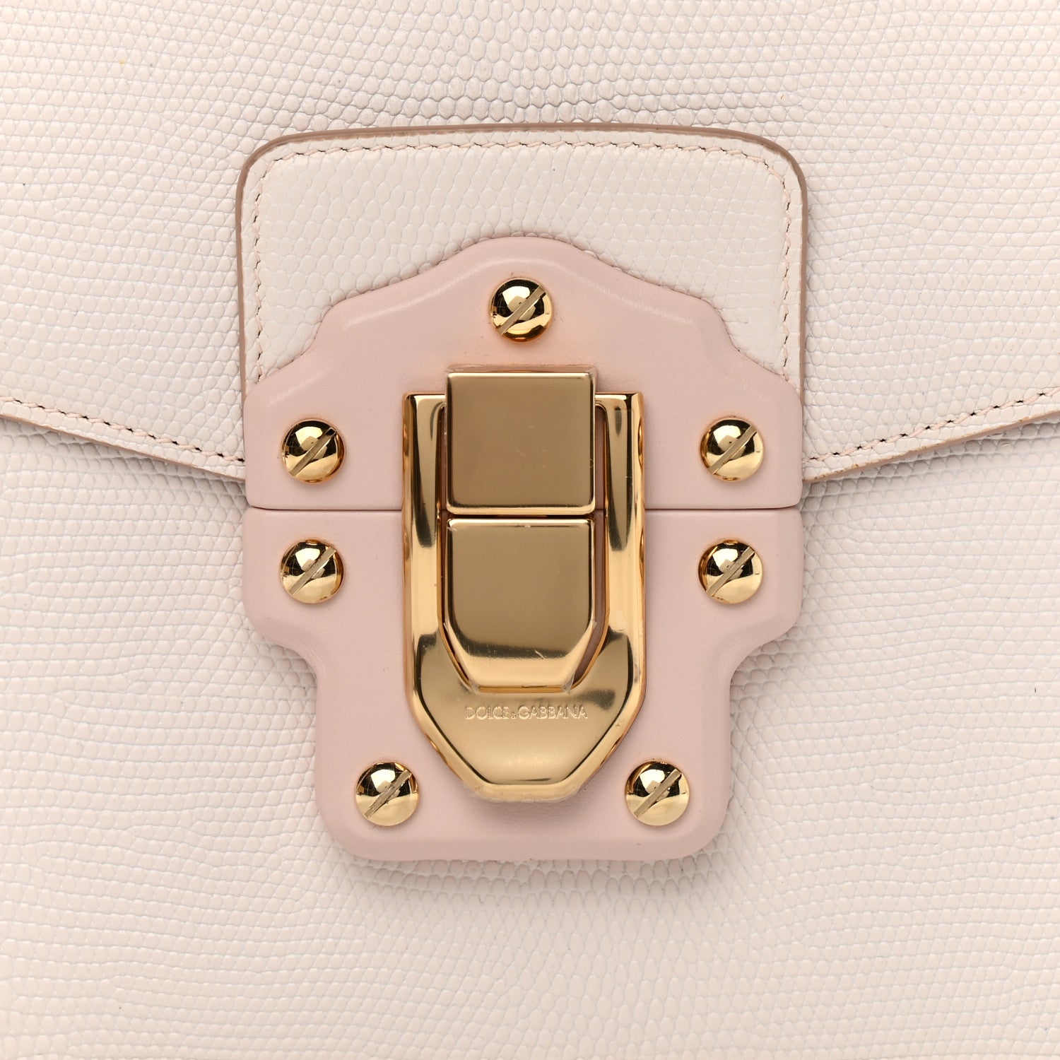 Dolce & Gabbana Iguana Calfskin Embossed Lucia Satchel Pink 8 of 10
