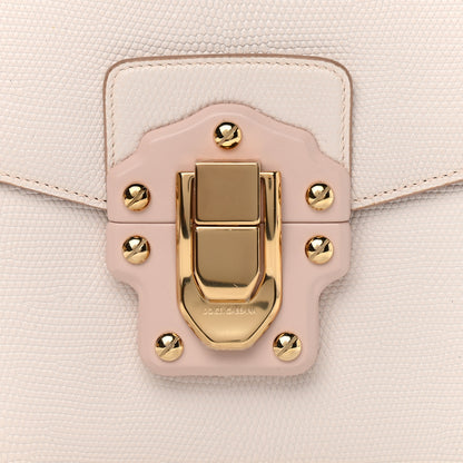 Dolce & Gabbana Iguana Calfskin Embossed Lucia Satchel Pink 8 of 10