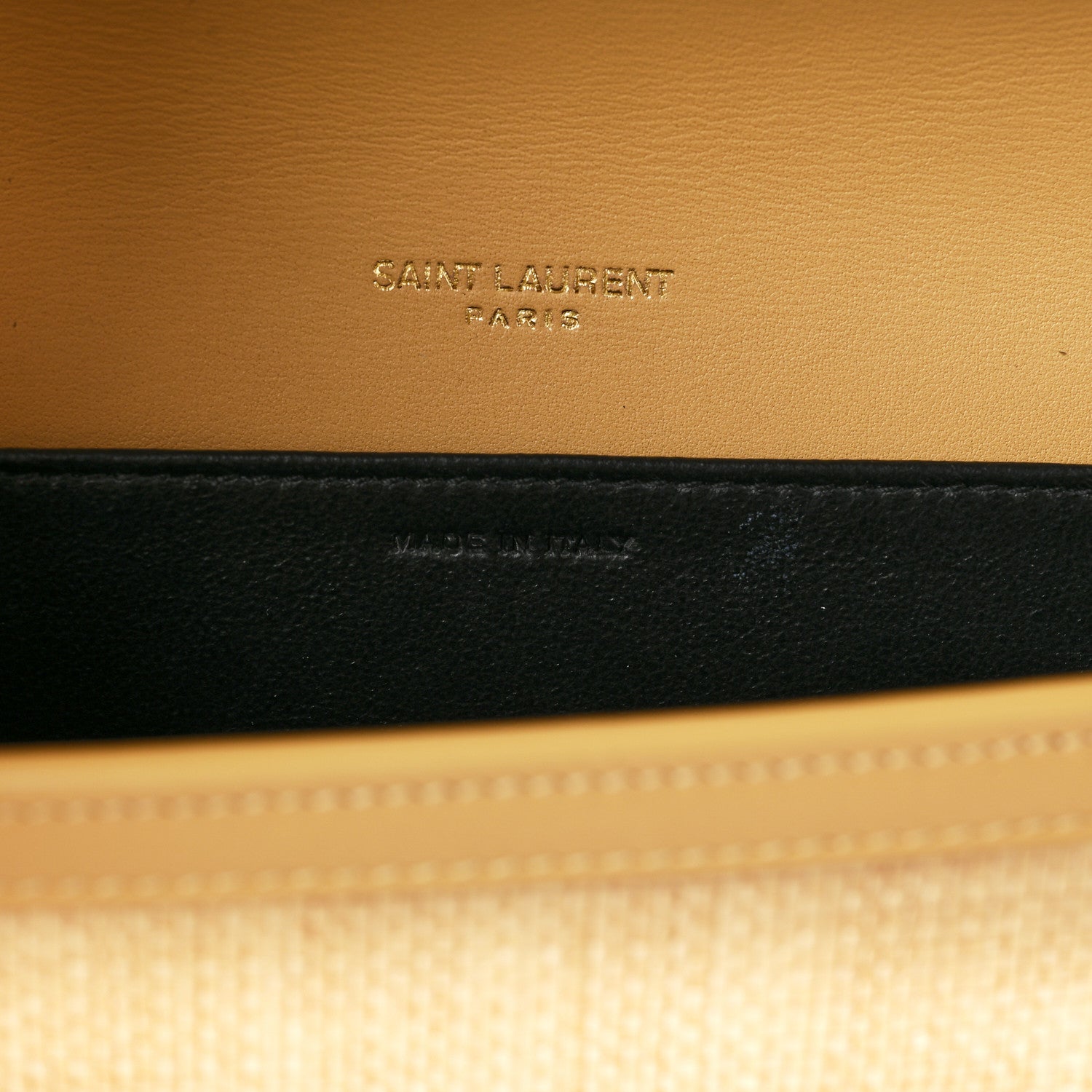 Saint Laurent Micro Raffia Monogram Uptown Chain Wallet Natural Hay Blush 6 of 8