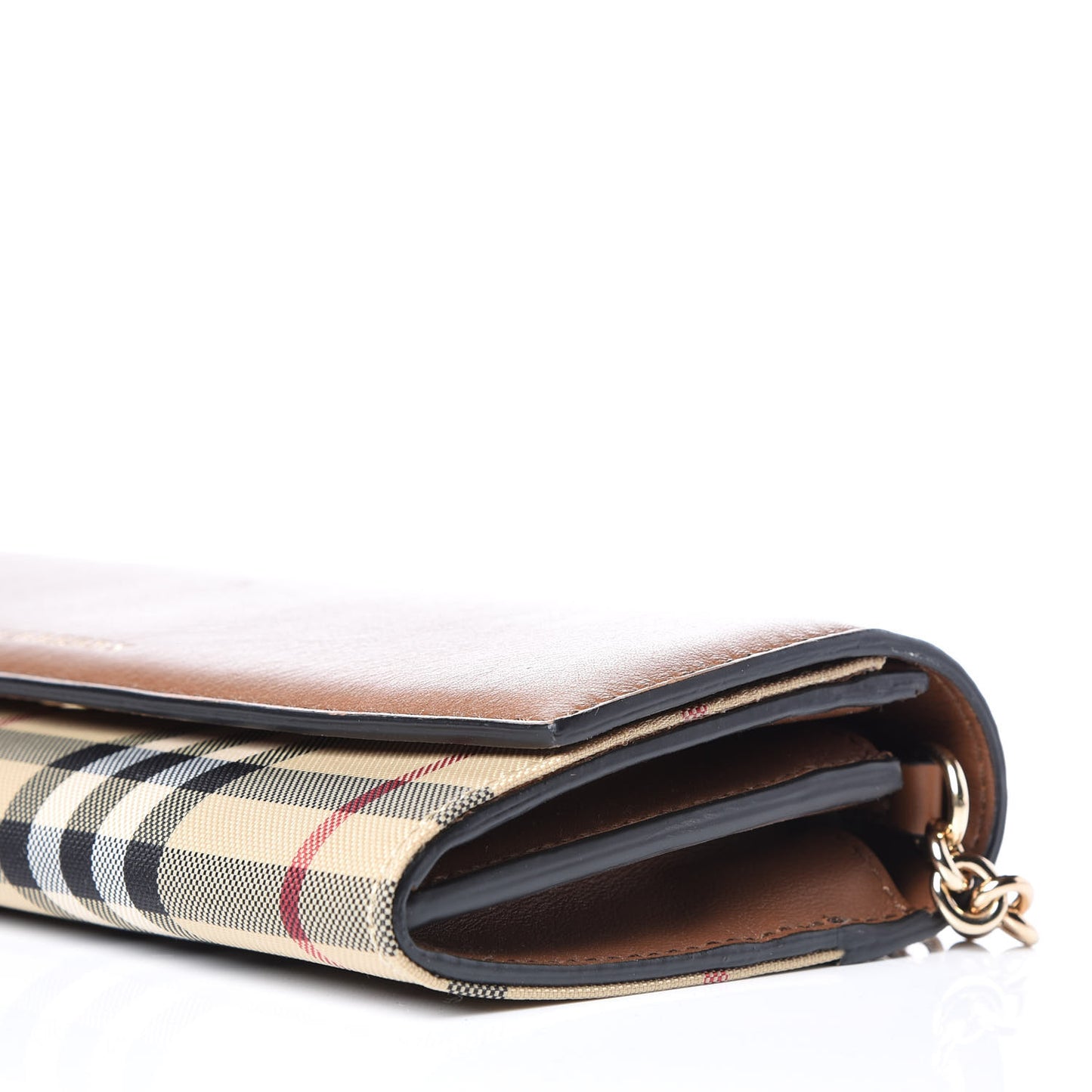 Calfskin Horseferry Check Henley Wallet On Chain Tan