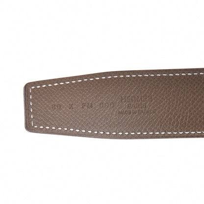 Hermes Swift Epsom 32mm Belt Strap 80 Black Etoupe 5 of 6