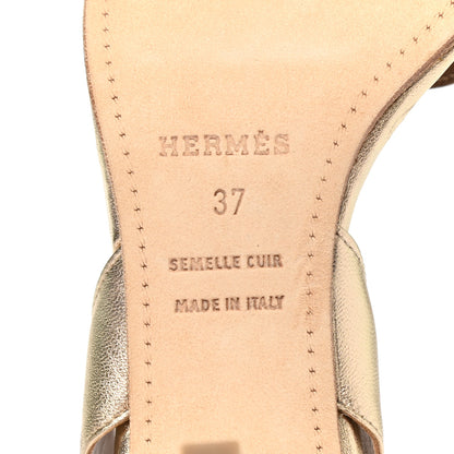Hermes Metallic Nappa Night 70 Slingback Sandals 37 Gold 6 of 12